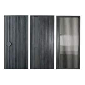 Black modern entrance door